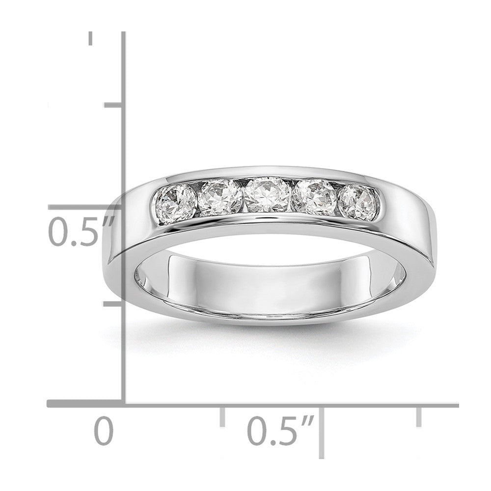 14k White Gold 5-Stone (Holds 5-2.9mm Round) Channel Band Mounting (Closed)