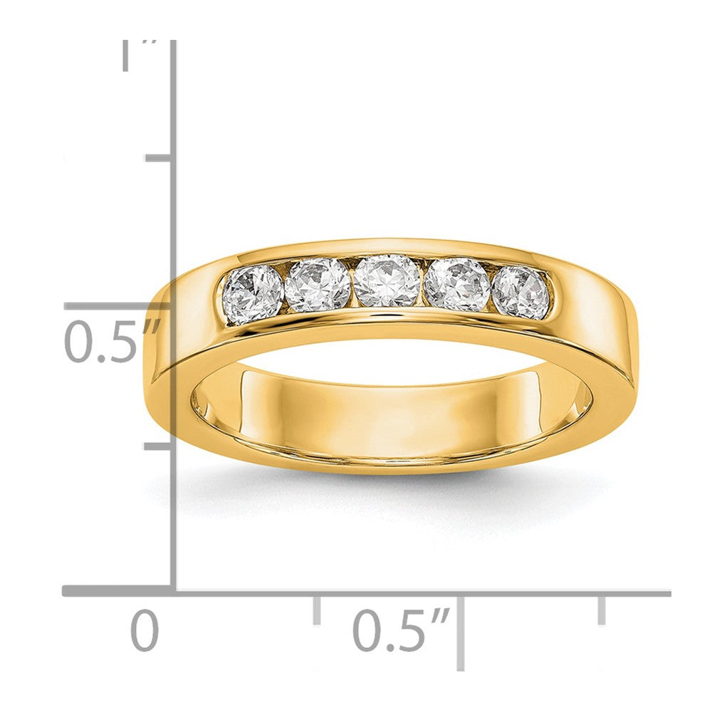14k Yellow Gold 5-Stone (Holds 5-2.9mm Round) Channel Band Mounting (Closed)