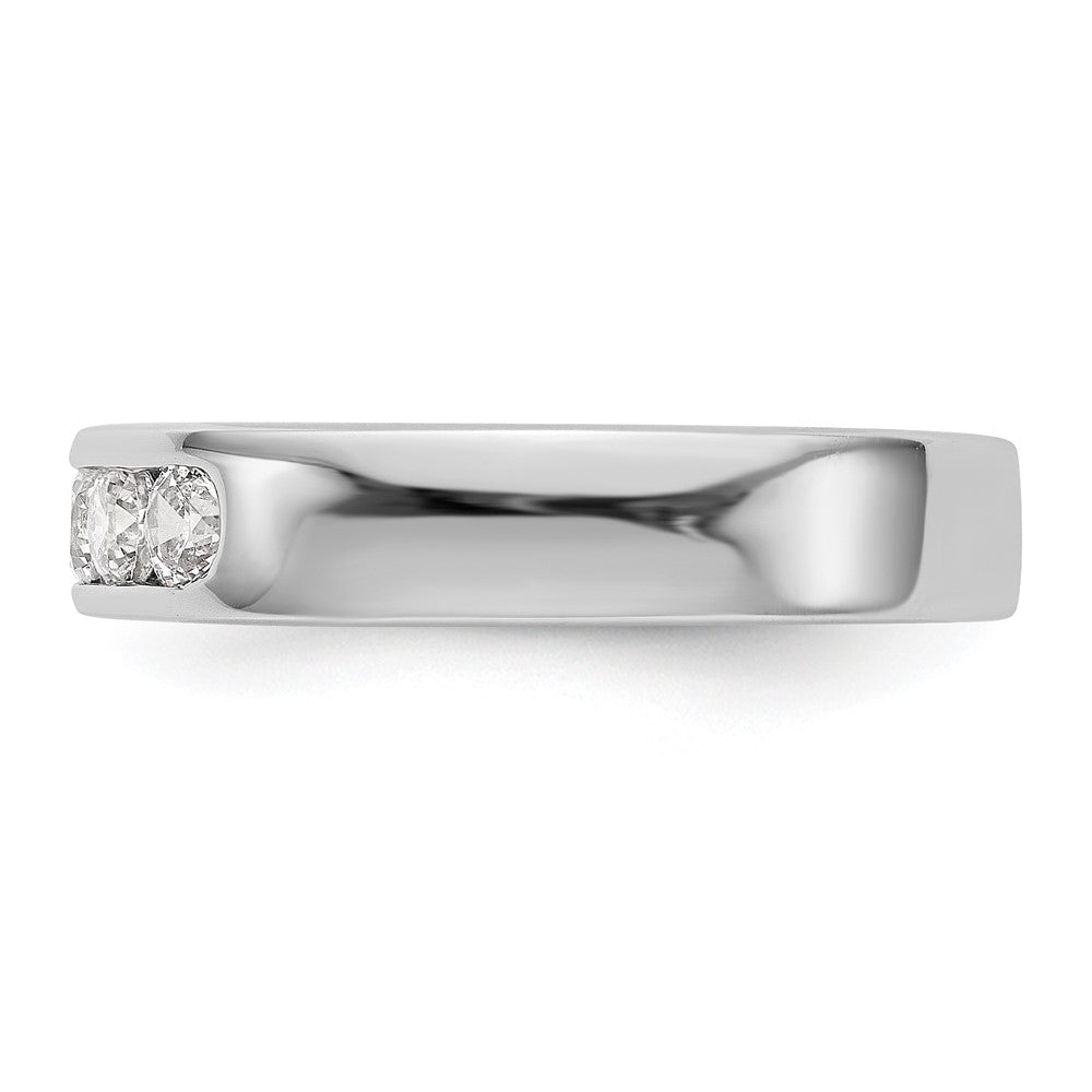 14k White Gold 5-Stone (Holds 5-3.1mm Round) Channel Band Mounting (Closed)