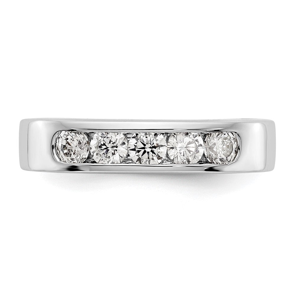 14k White Gold 5-Stone (Holds 5-3.1mm Round) Channel Band Mounting (Closed)