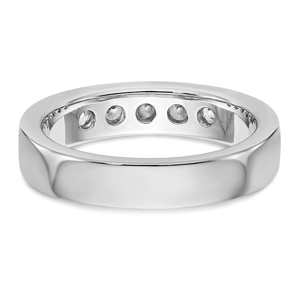 14k White Gold 5-Stone (Holds 5-3.1mm Round) Channel Band Mounting (Closed)