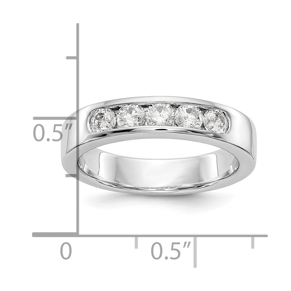 14k White Gold 5-Stone (Holds 5-3.1mm Round) Channel Band Mounting (Closed)