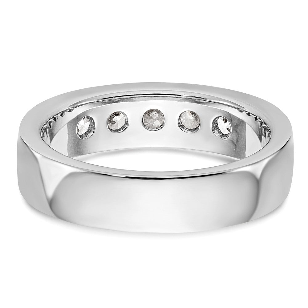 14k White Gold 5-Stone (Holds 5-3.4mm Round) Channel Band Mounting (Closed)