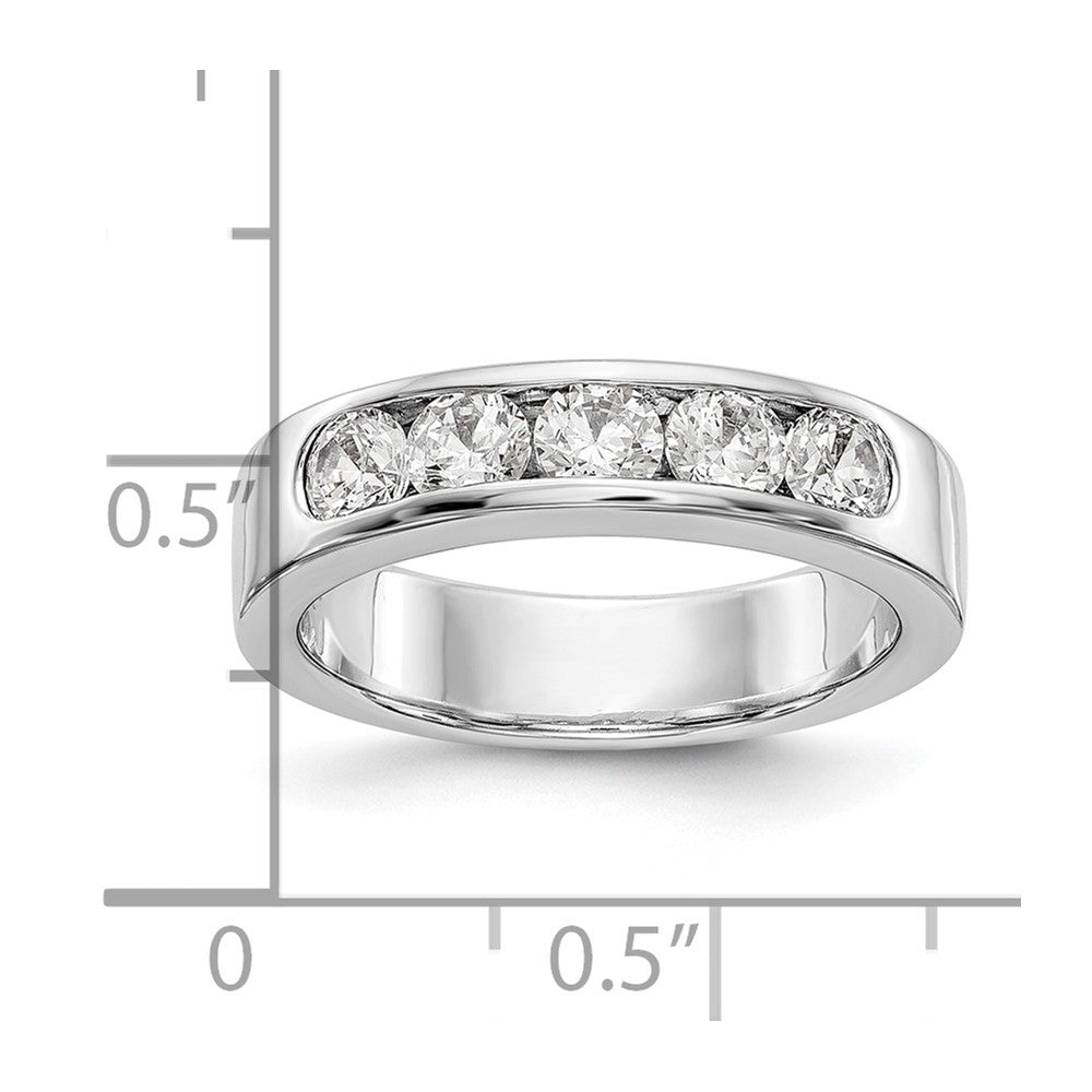 14k White Gold 5-Stone (Holds 5-3.8mm Round) Channel Band Mounting (Closed)
