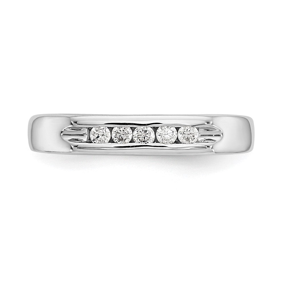 14K White Gold 5-Stone (Holds 5-1.9mm Round) Open Channel Band Mounting