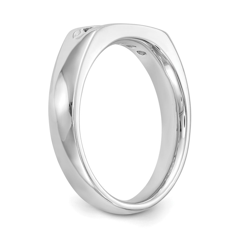 14K White Gold 5-Stone (Holds 5-2.1mm Round) Open Channel Band Mounting