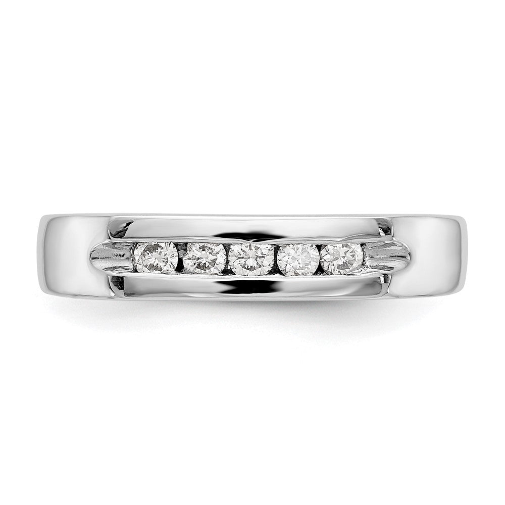 14K White Gold 5-Stone (Holds 5-2.3mm Round) Open Channel Band Mounting