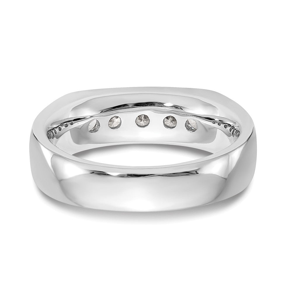 14K White Gold 5-Stone (Holds 5-2.9mm Round) Open Channel Band Mounting