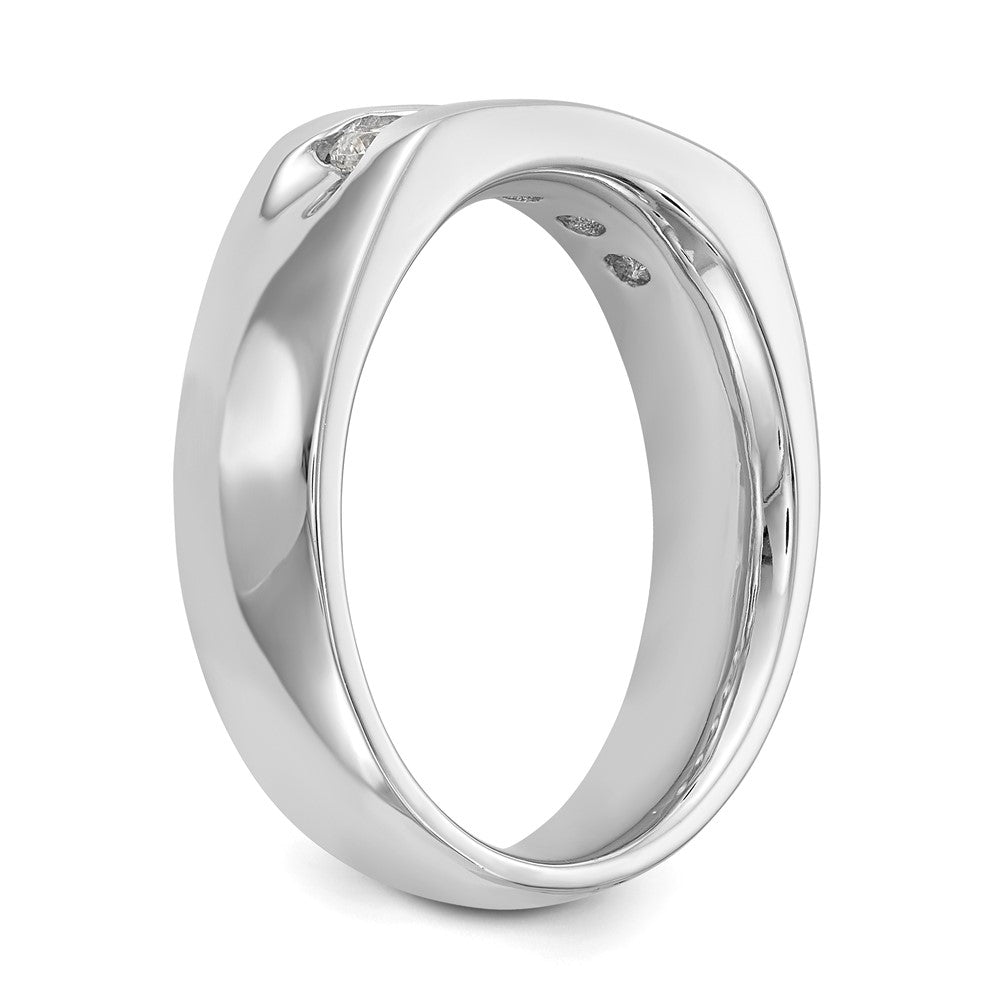 14K White Gold 5-Stone (Holds 5-2.9mm Round) Open Channel Band Mounting