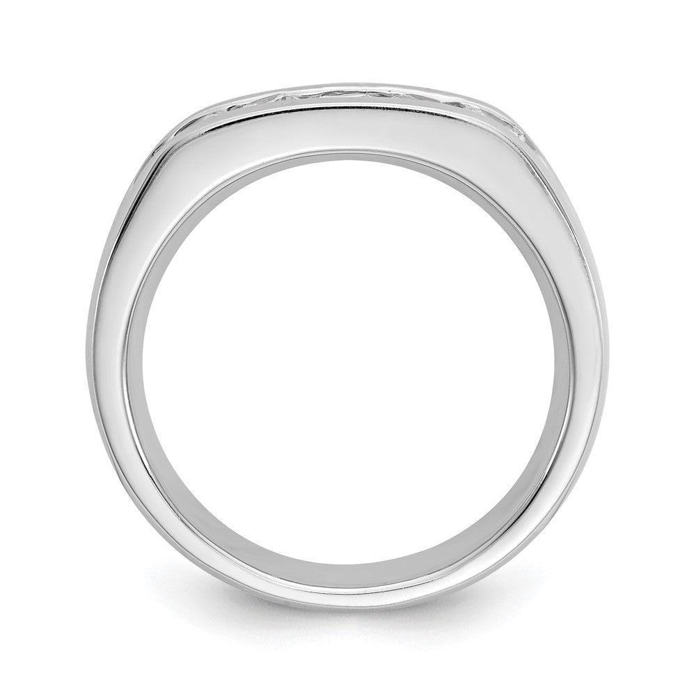 14K White Gold 5-Stone (Holds 5-3.1mm Round) Open Channel Band Mounting