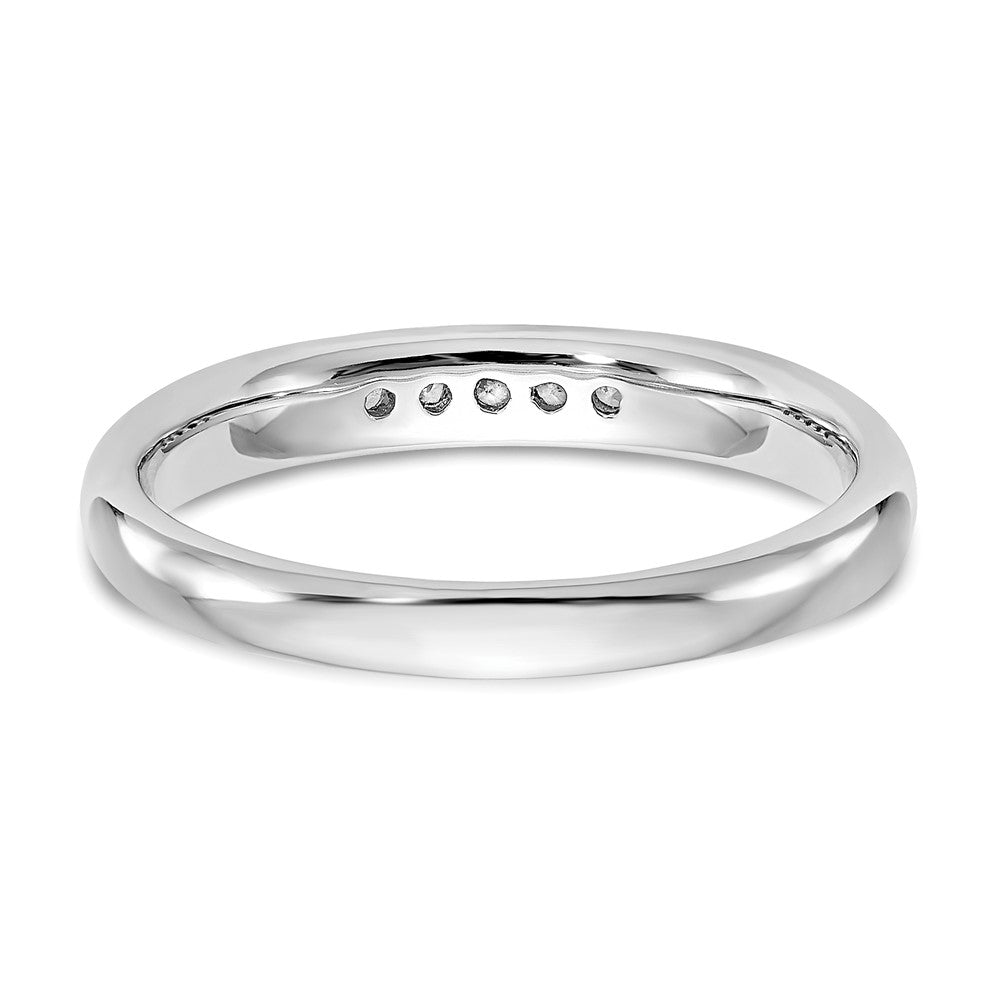 14K White Gold 5-Stone (Holds 5-1.6mm Round) Closed Channel Band Mounting