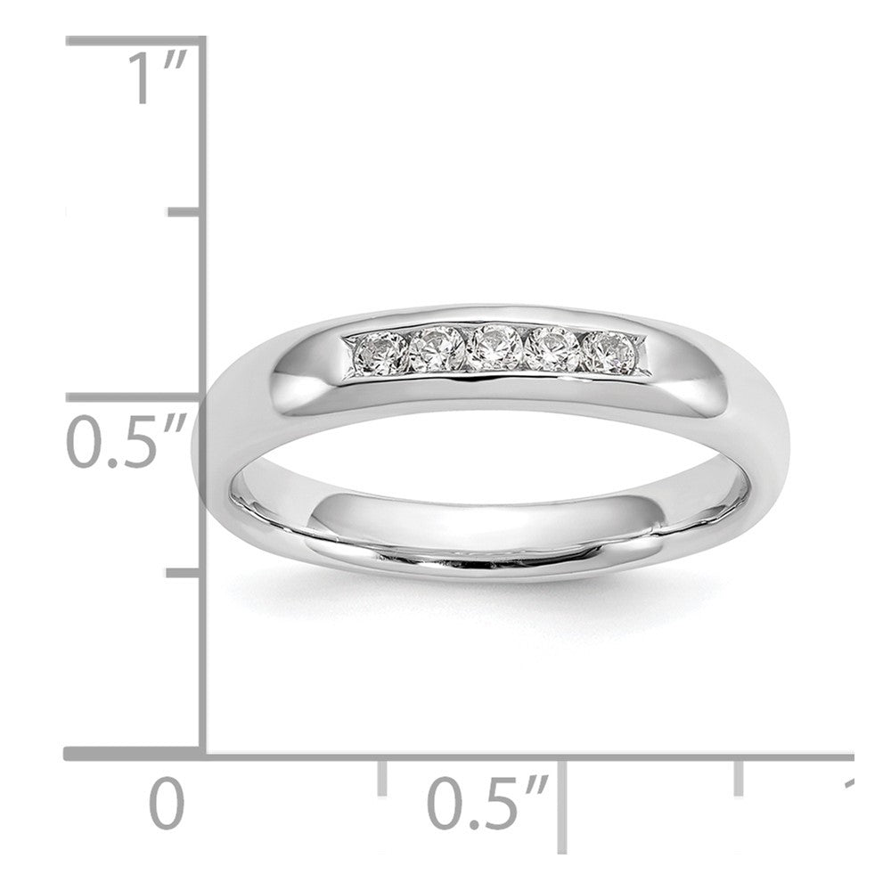 14K White Gold 5-Stone (Holds 5-1.9mm Round) Closed Channel Band Mounting