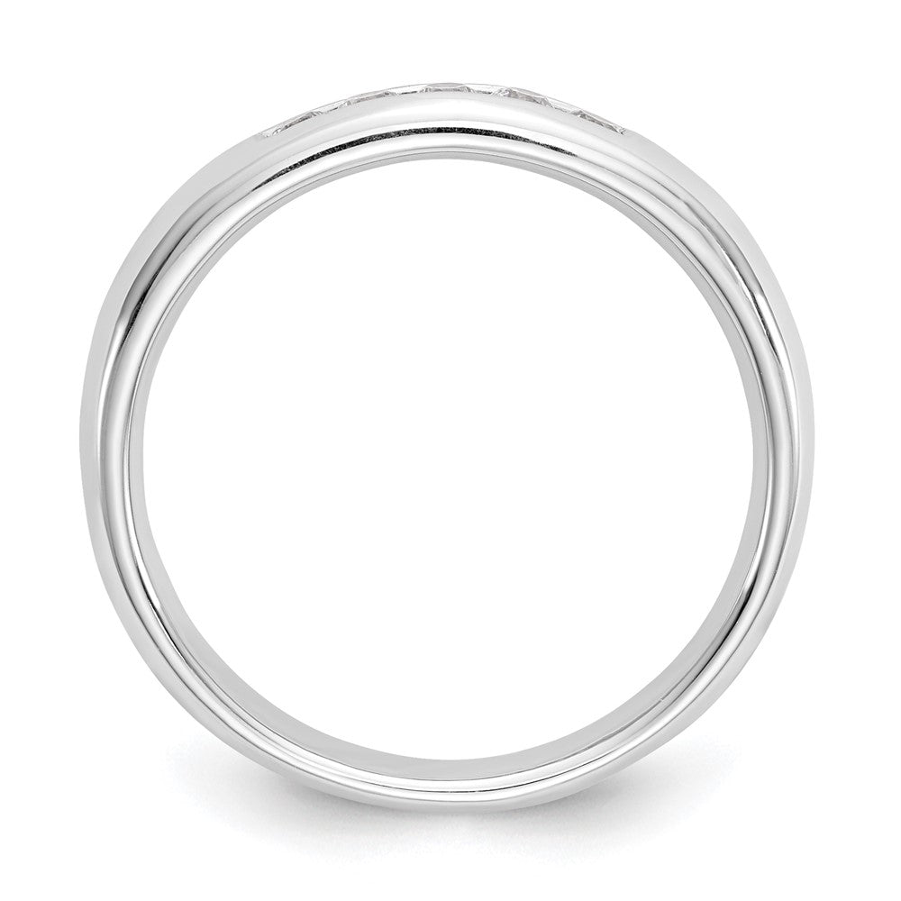 14K White Gold 5-Stone 1/5 carat Round Diamond Complete Channel Band