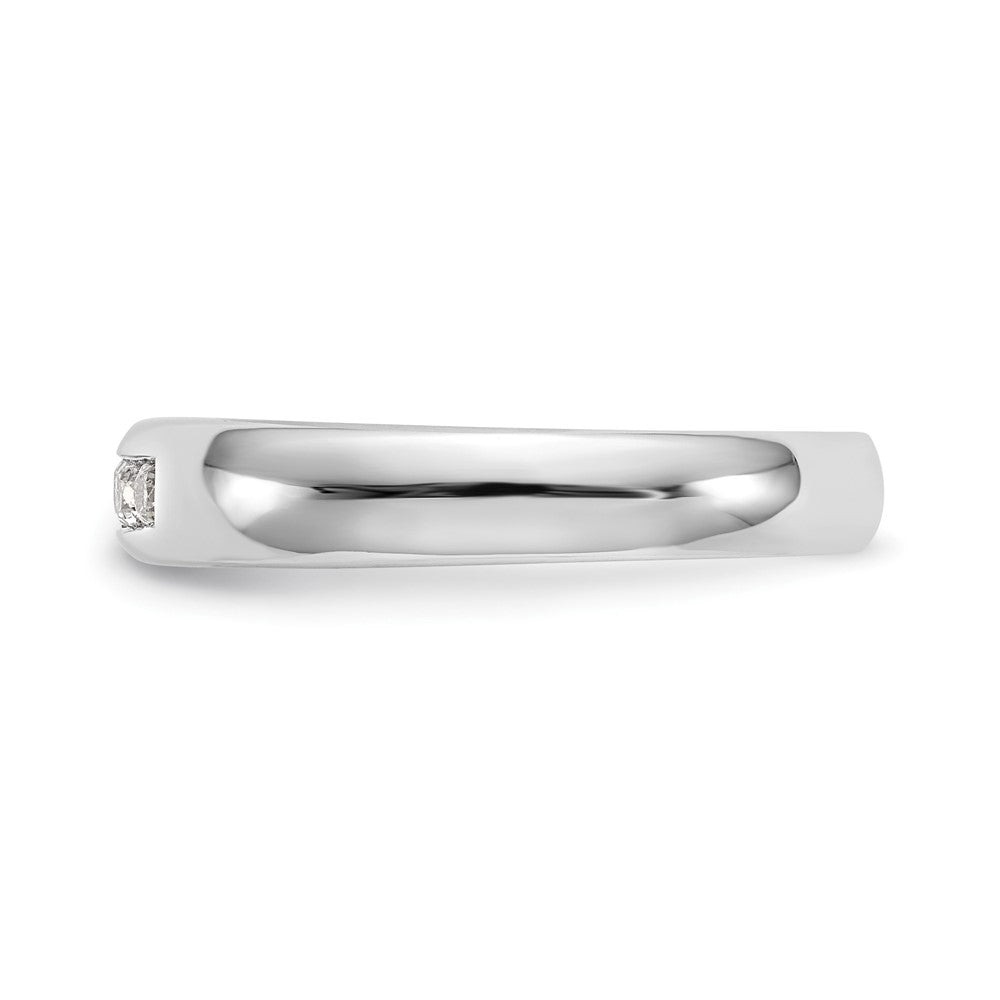 14K White Gold 5-Stone 1/5 carat Round Diamond Complete Channel Band