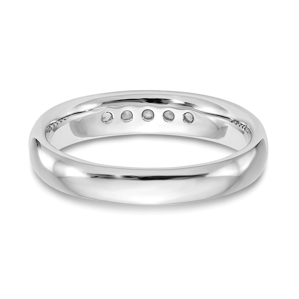 14K White Gold 5-Stone 1/5 carat Round Diamond Complete Channel Band