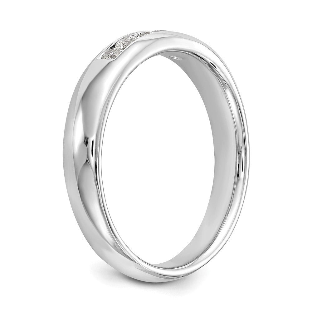 14K White Gold 5-Stone 1/5 carat Round Diamond Complete Channel Band