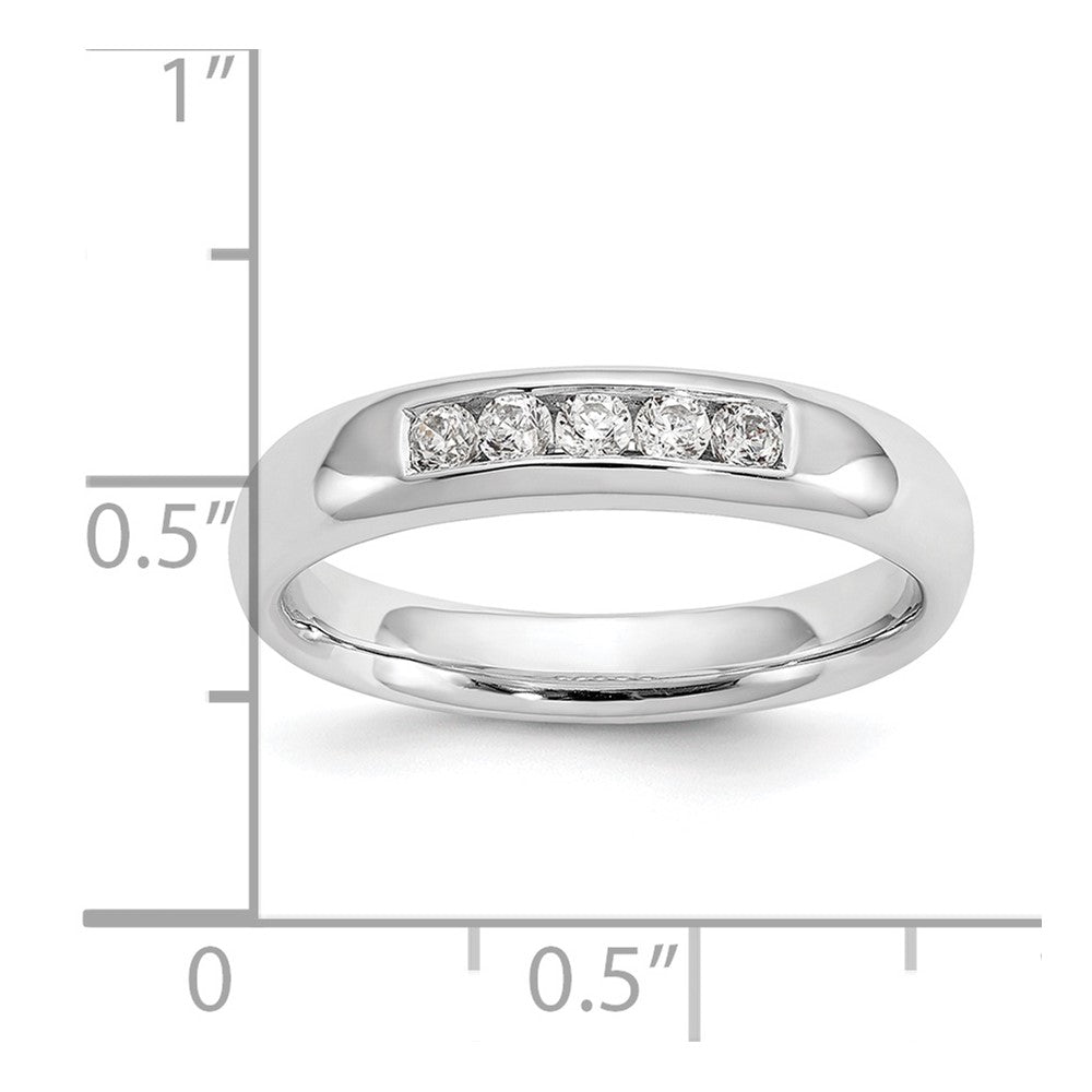 14K White Gold 5-Stone 1/5 carat Round Diamond Complete Channel Band
