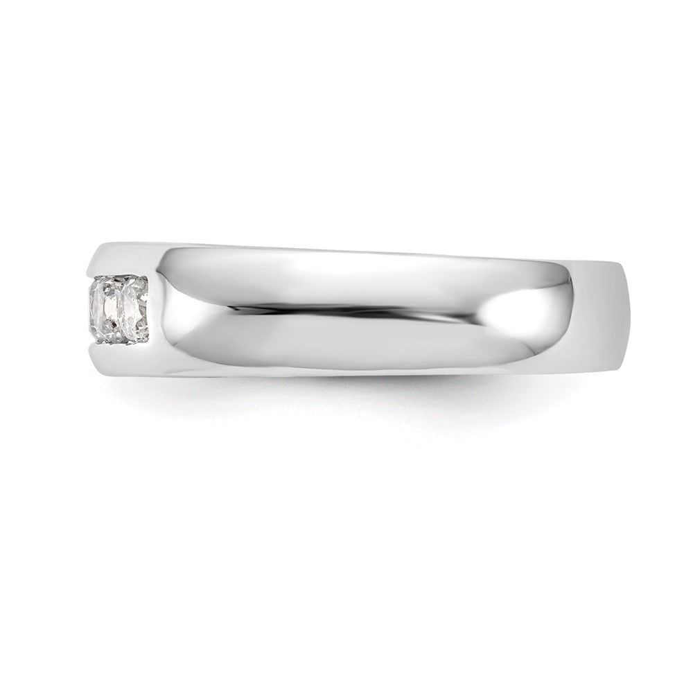 14K White Gold 5-Stone (Holds 5-2.9mm Round) Closed Channel Band Mounting