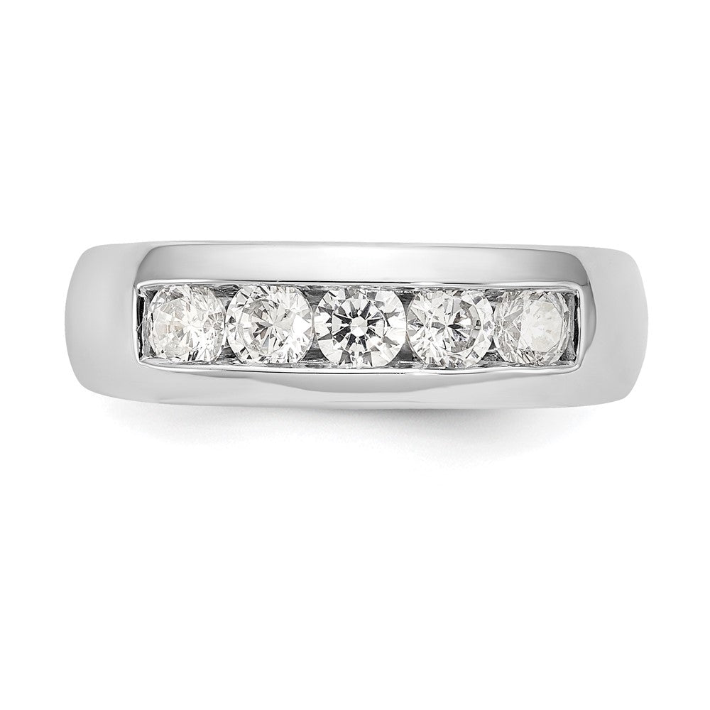 14K White Gold 5-Stone (Holds 5-3.4mm Round) Closed Channel Band Mounting
