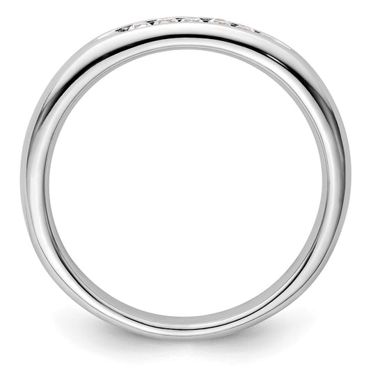 14K White Gold 5-Stone 1/10 carat Round Diamond Complete Channel Band
