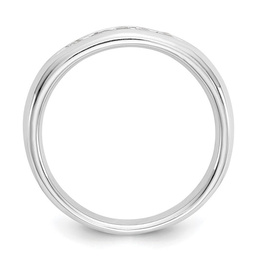 14K White Gold 5-Stone (Holds 5-2.1mm Round) Open Channel Band Mounting