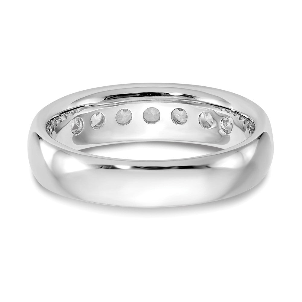 14K White Gold 5-Stone (Holds 5-2.9mm Round) Open Channel Band Mounting