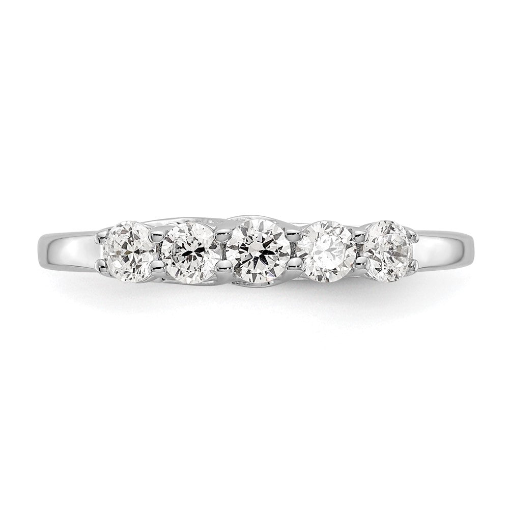 14K White Gold 5-Stone Shared Prong (Holds 5-2.9mm Round) Diamond Band Mounting