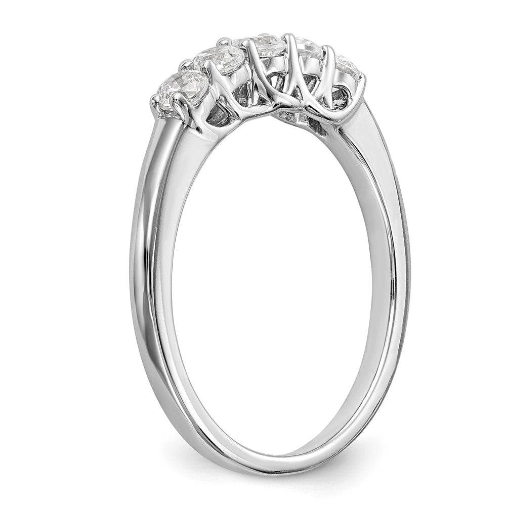 14K White Gold 5-Stone Shared Prong (Holds 5-2.9mm Round) Diamond Band Mounting
