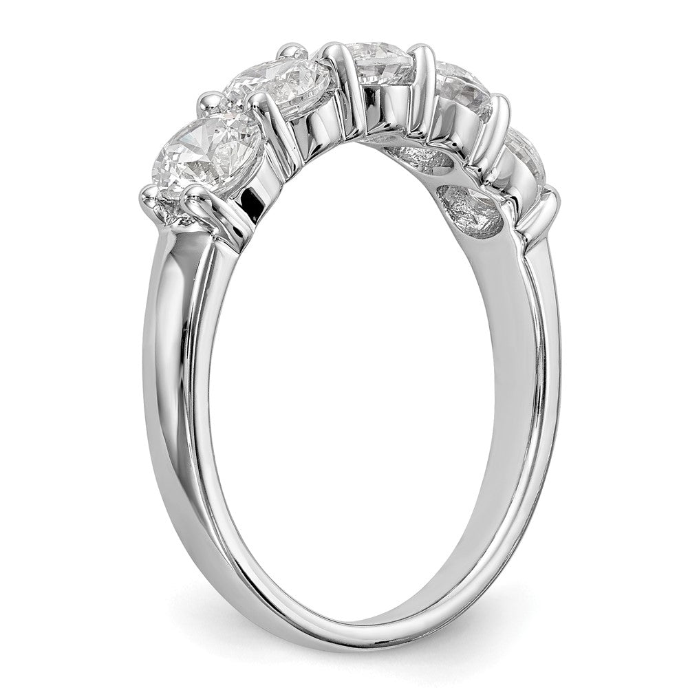 14k White Gold 1 1/3 carat Lab Grown Diamond VS/SI+ G+ Five Stone Complete Fashion Band