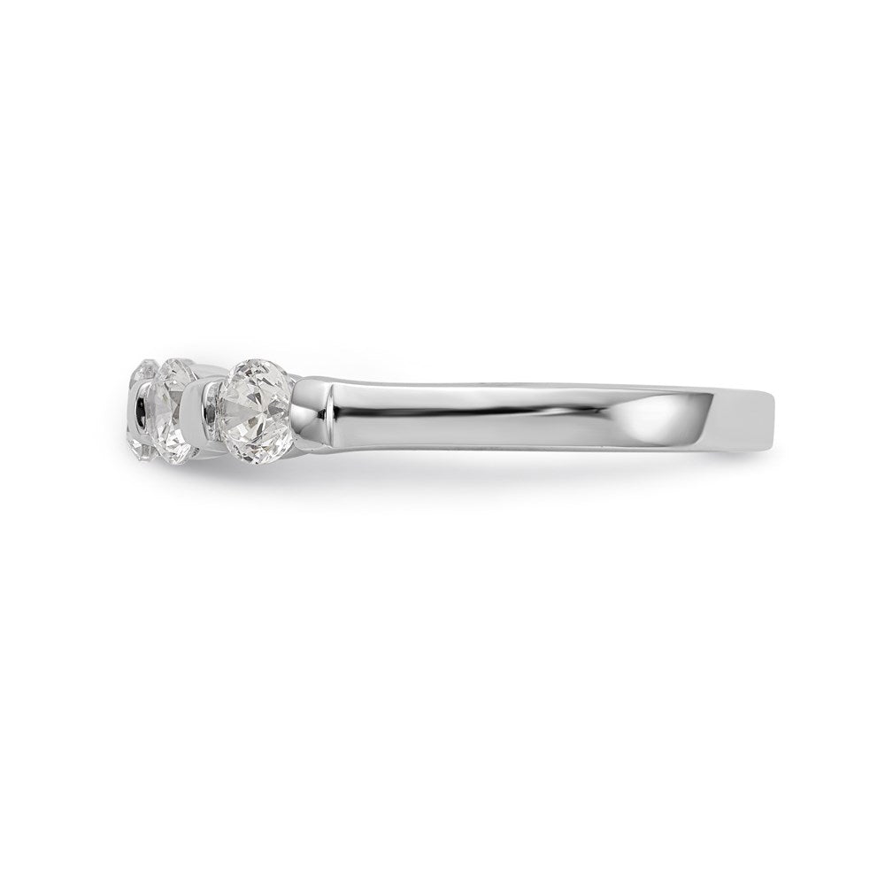 14K White Gold 5-Stone Channel-set (Holds 5-3.4mm Round) Diamond Band Mounting