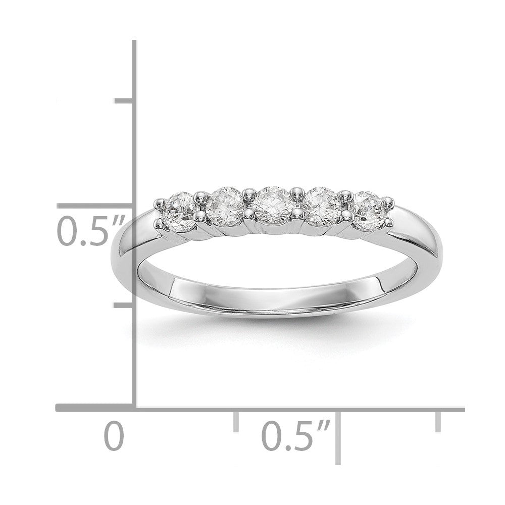 14K Yellow Gold 5-Stone Shared Prong (Holds 5-2.5mm Round) Diamond Band Mounting