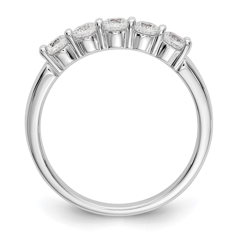 True Origin 14K White Gold 1/2 carat Lab Grown Diamond VS+ F+ Complete Round Five Stone Ring