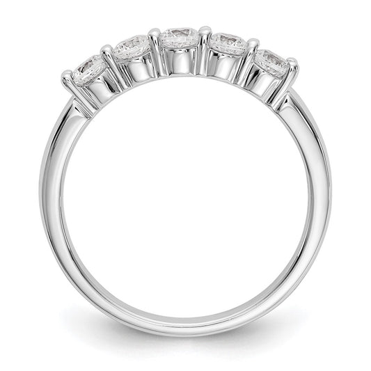 True Origin 14K White Gold 1/2 carat Lab Grown Diamond VS+ F+ Complete Round Five Stone Ring