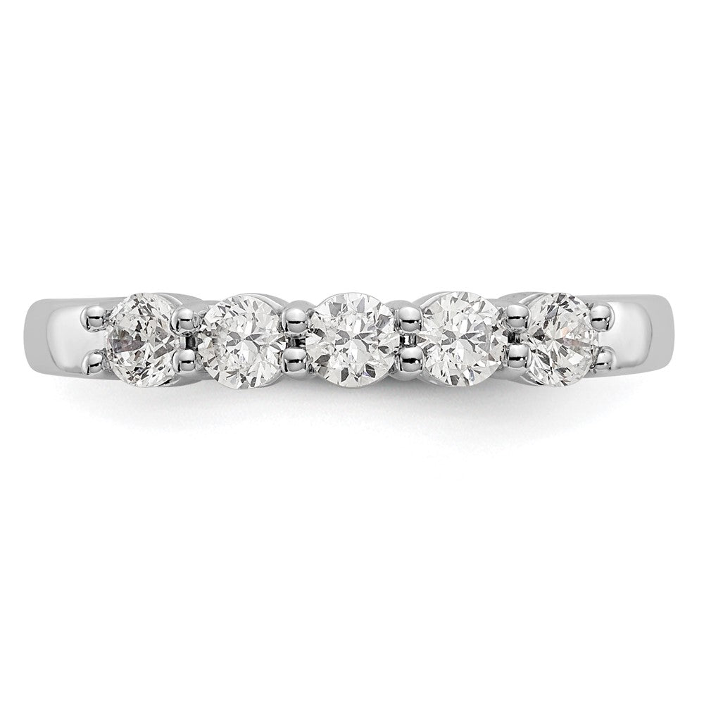 True Origin 14K White Gold 1/2 carat Lab Grown Diamond VS+ F+ Complete Round Five Stone Ring