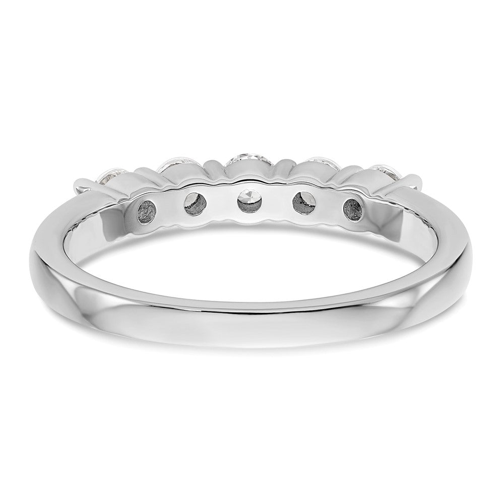 True Origin 14K White Gold 1/2 carat Lab Grown Diamond VS+ F+ Complete Round Five Stone Ring