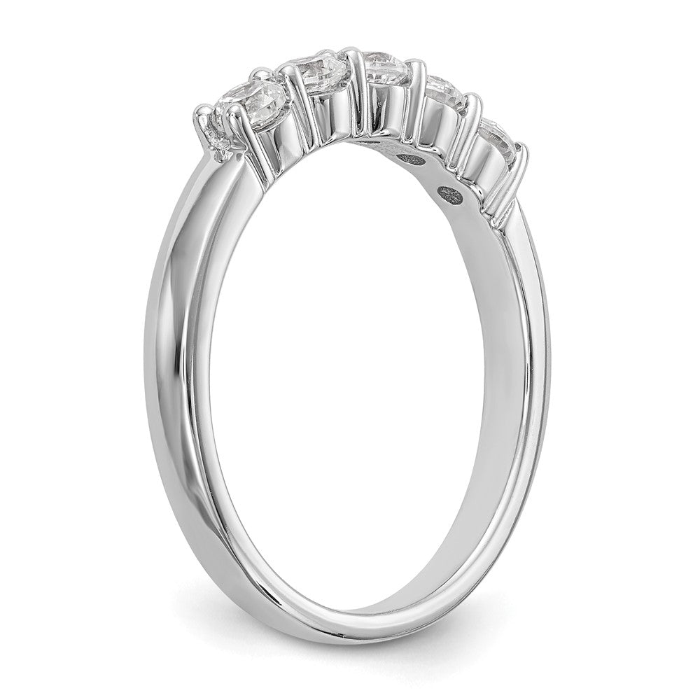 True Origin 14K White Gold 1/2 carat Lab Grown Diamond VS+ F+ Complete Round Five Stone Ring