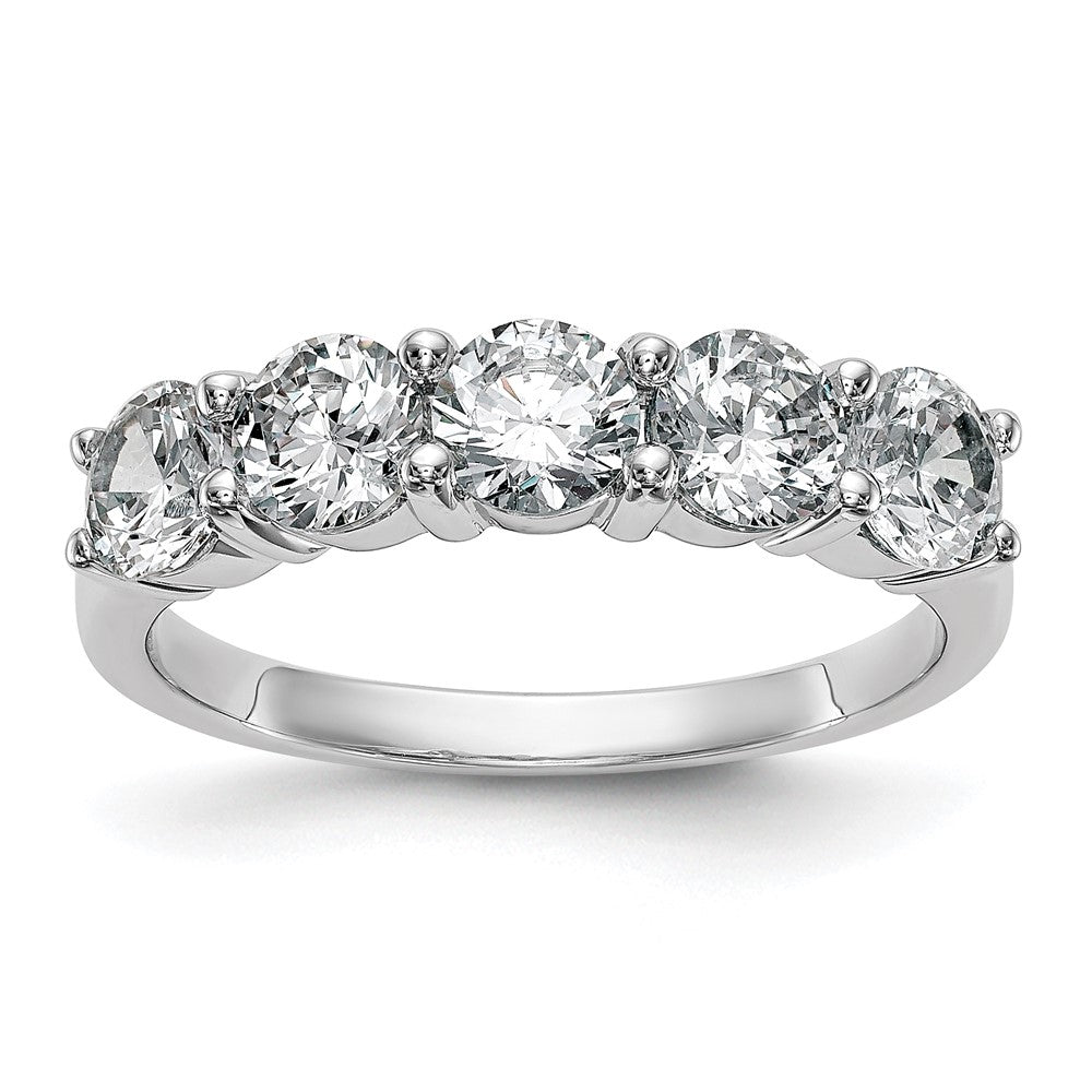 True Origin 14K White Gold 1 7/8 carat Lab Grown Diamond VS+ F+ Complete Round Five Stone Ring