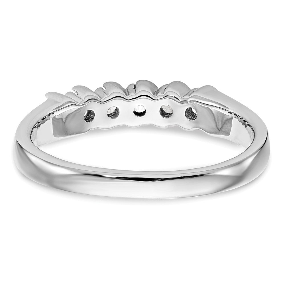 14K White Gold 5-Stone Prong-set (Holds 5-2.2mm Round) Diamond Band Mounting