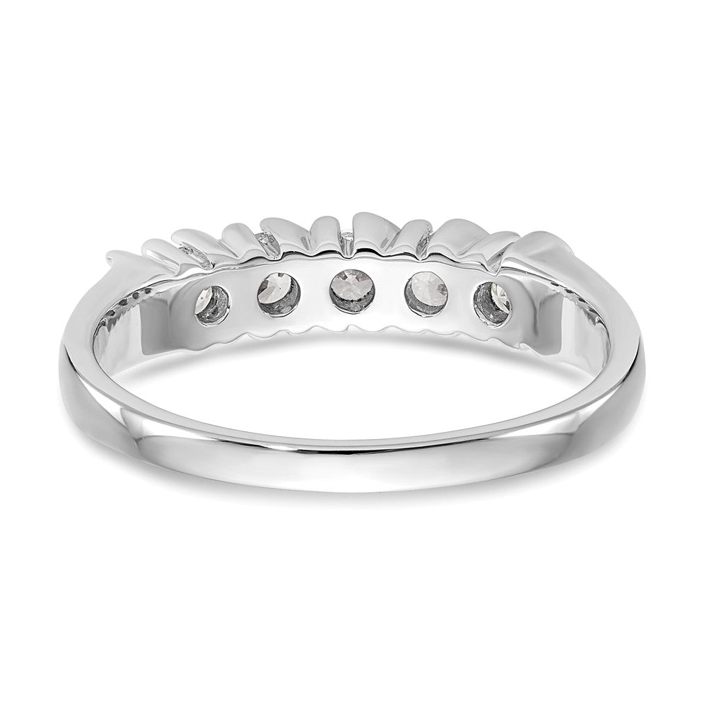 14K White Gold 5-Stone Prong-set (Holds 5-2.9mm Round) Diamond Band Mounting