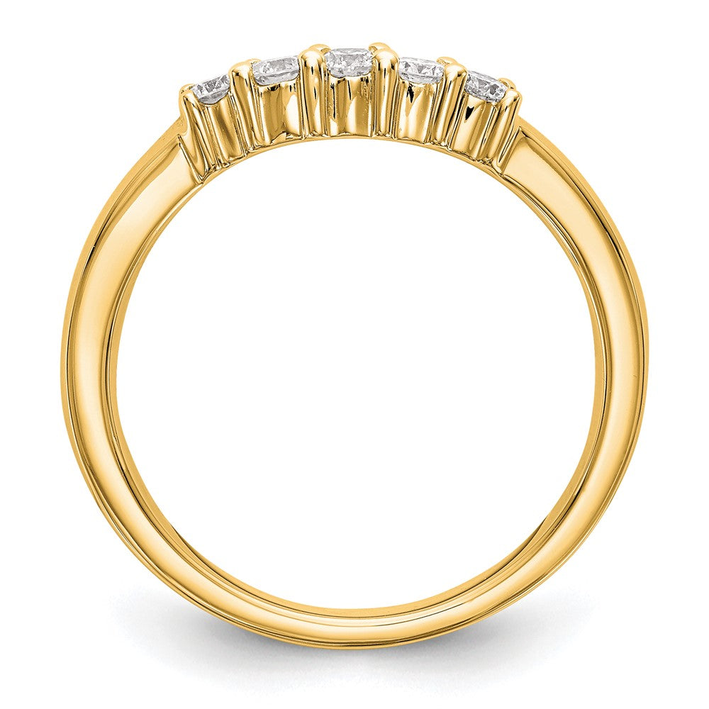 14K Yellow Gold 5-Stone Shared Prong (Holds 5-2.4mm Round) Diamond Band Mounting