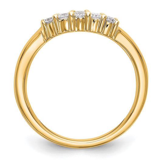 14K Yellow Gold 5-Stone Shared Prong (Holds 5-2.4mm Round) Diamond Band Mounting