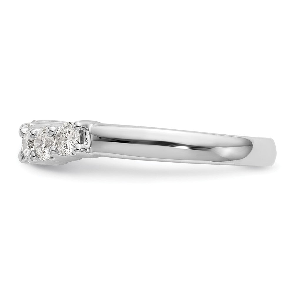 14K White Gold 5-Stone Shared Prong 1/2 carat Round Complete Diamond Band