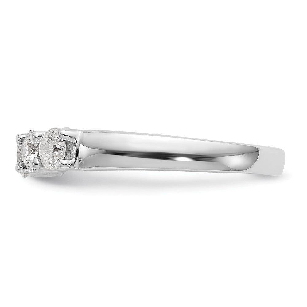 14K White Gold 5-Stone Shared Prong (Holds 1-3.7, 2-3.6, 2-3.5mm Round) Diamond Band Mounting