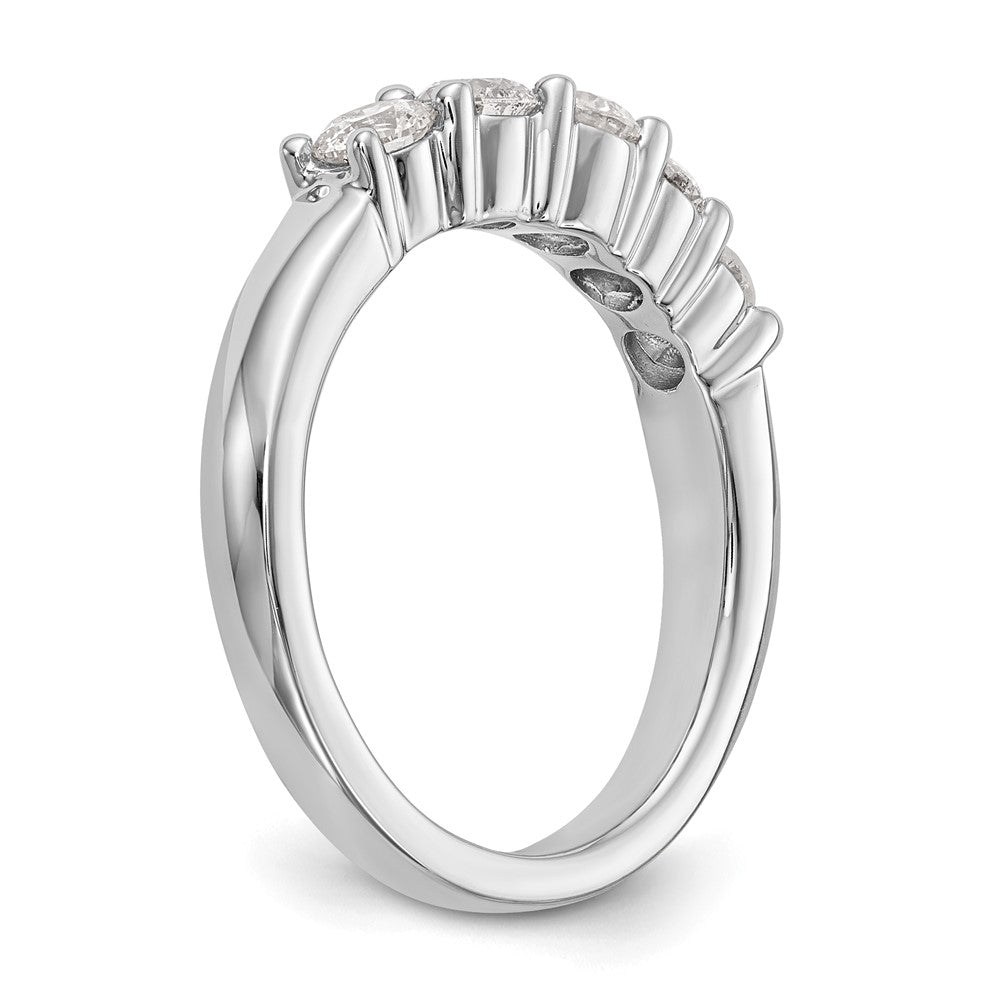 14K White Gold 5-Stone Shared Prong (Holds 1-3.7, 2-3.6, 2-3.5mm Round) Diamond Band Mounting