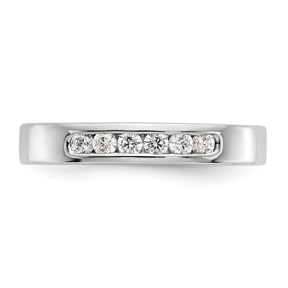 14k White Gold 6-Stone (Holds 6-2.1mm Round) Channel Band Mounting (Closed)