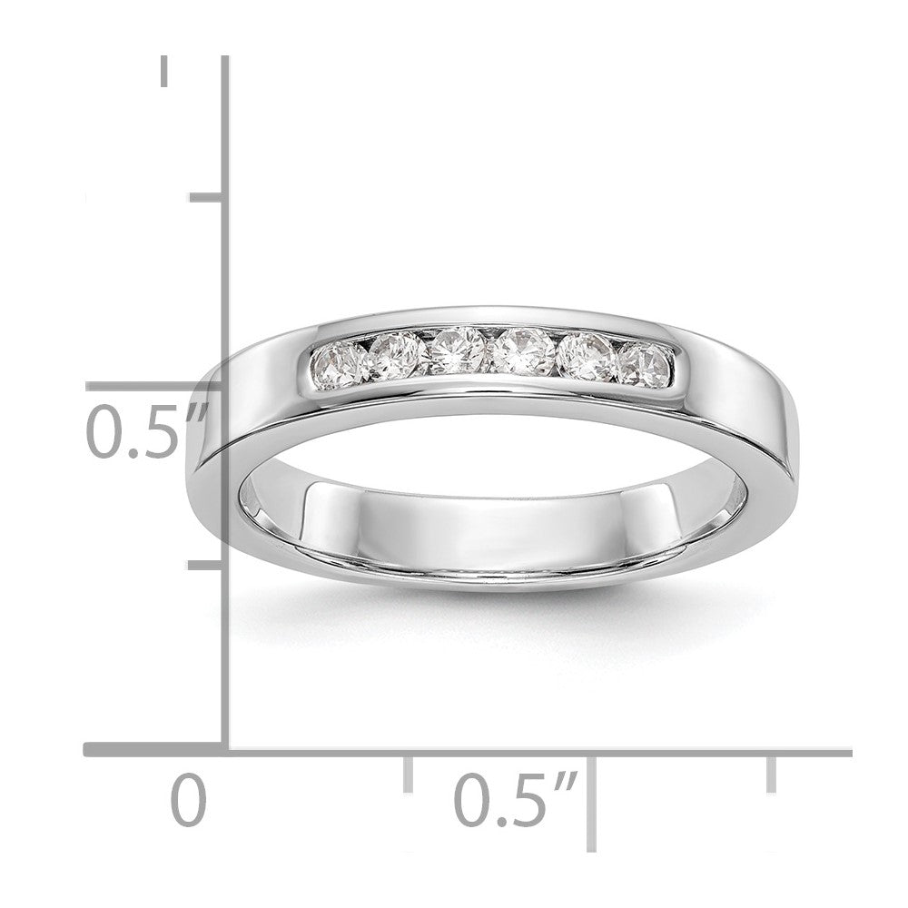 14k White Gold 6-Stone (Holds 6-2.1mm Round) Channel Band Mounting (Closed)