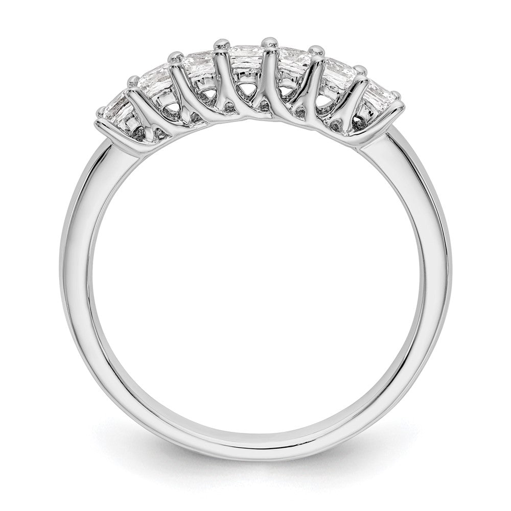 14K White Gold 7-Stone Shared Prong (Holds 7-2.3mm Princess) Diamond Band Mounting