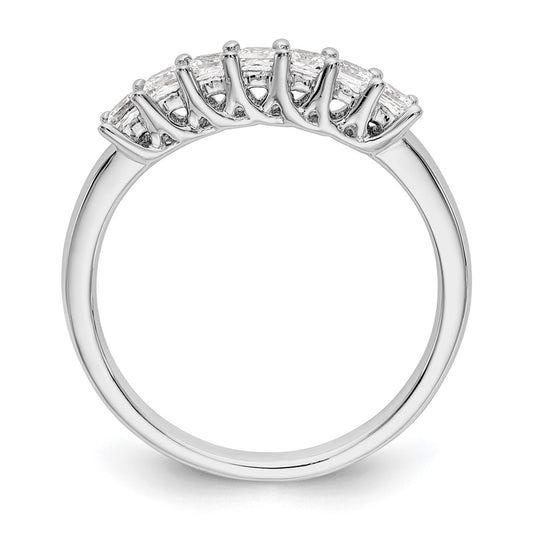14K White Gold 7-Stone Shared Prong 1/2 carat Complete Princess Diamond Band