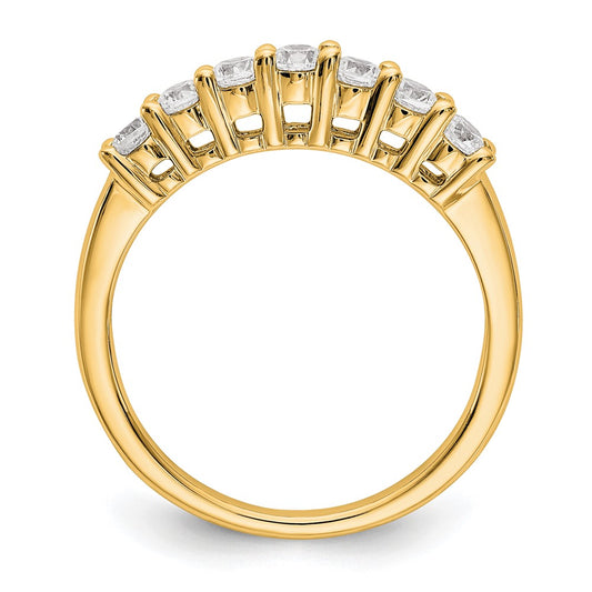 14K Yellow Gold 7-Stone Shared Prong (Holds 7-2.6mm Round) Diamond Band Mounting