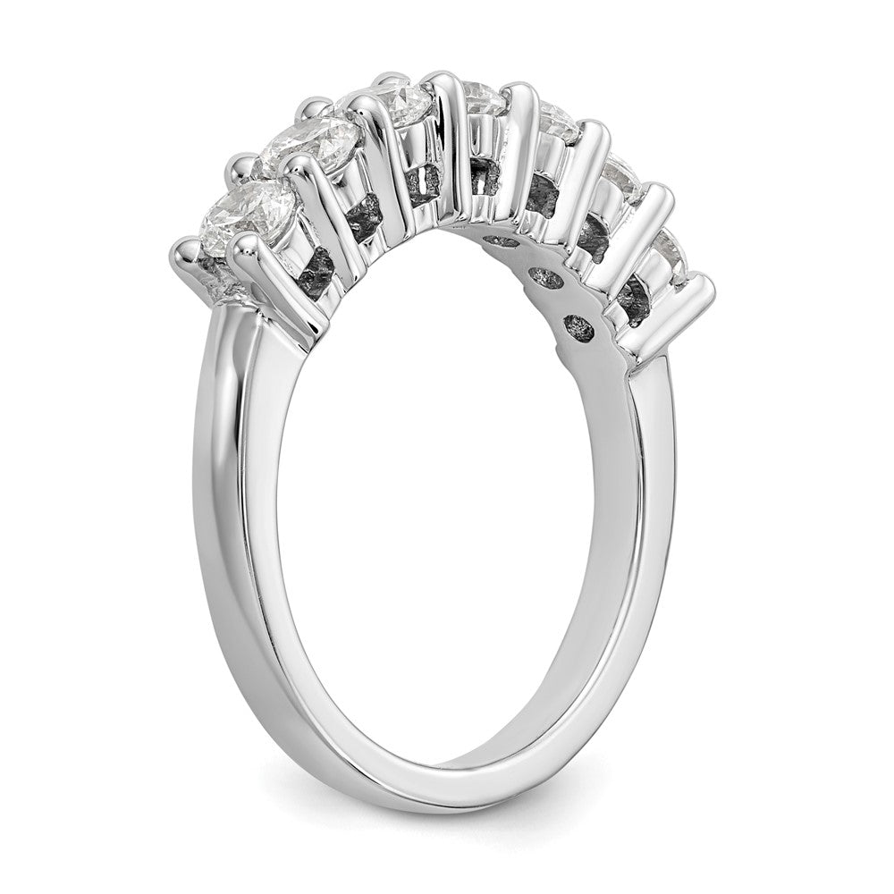 14K White Gold 7-Stone Shared Prong (Holds 7-3.3mm Round) Diamond Band Mounting